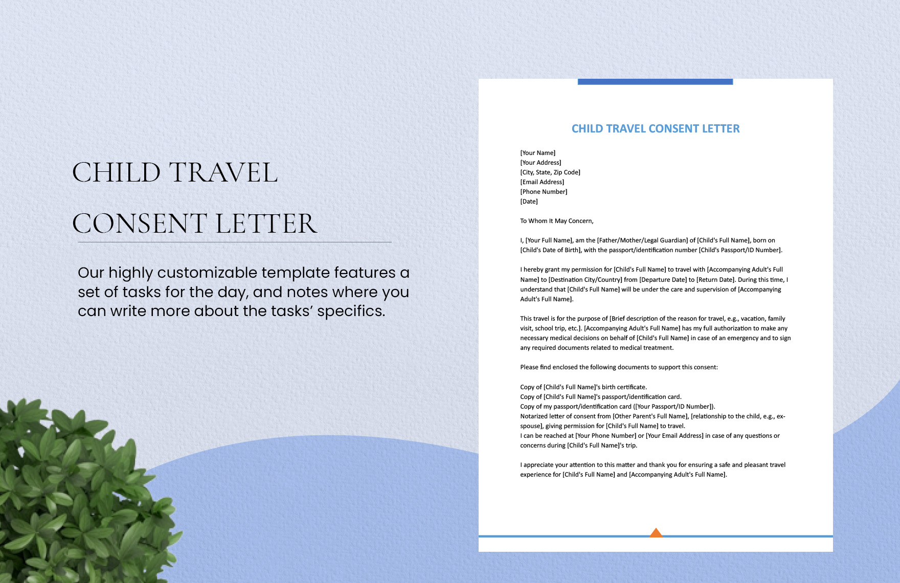 Child Travel Consent Letter Template In Word Google Docs Pages 