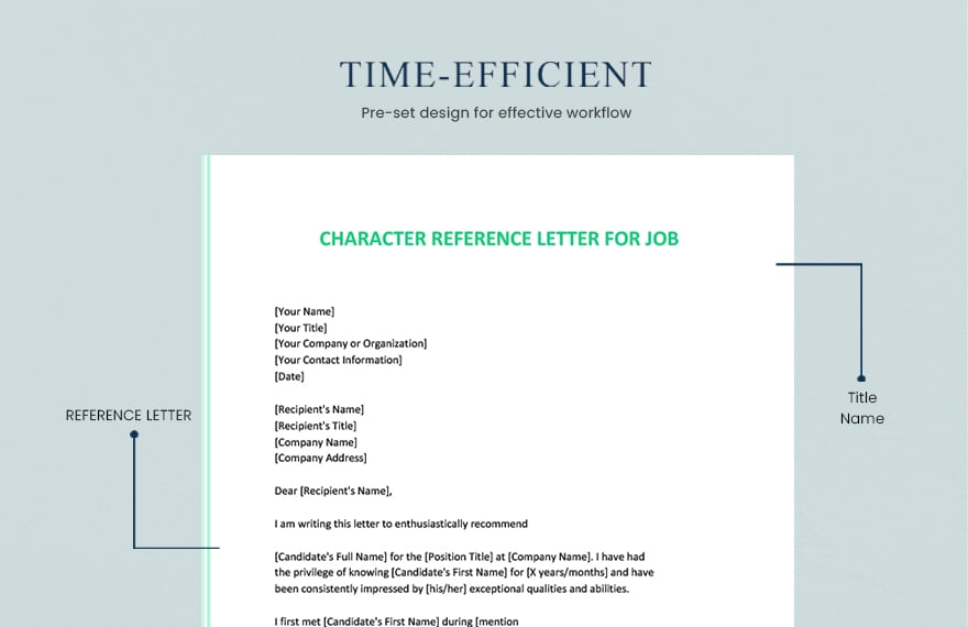 Character Reference Letter For Job