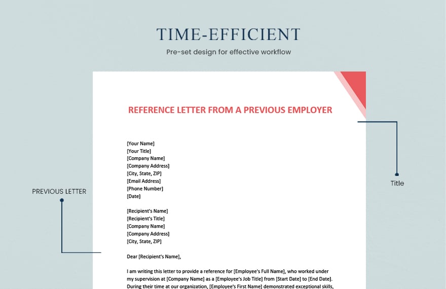 Reference Letter from a Previous Employer