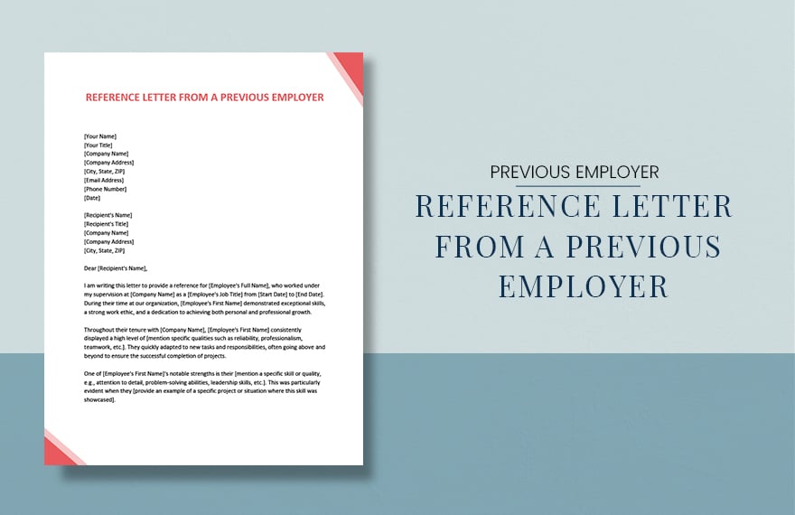 Free Reference Letter from a Previous Employer in Word, Google Docs, PDF, Apple Pages