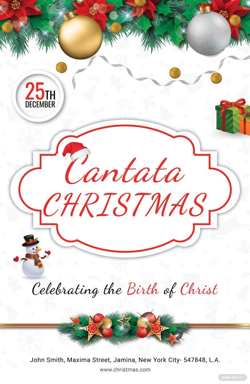 Cantata Christmas Poster Template in PSD, Apple Pages