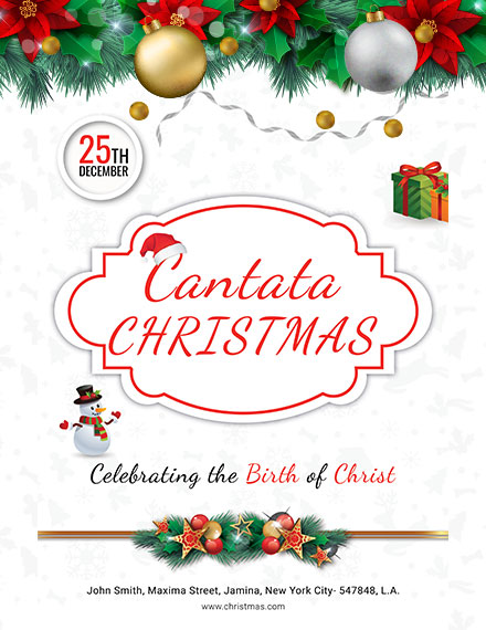 Free Cantata Christmas Poster Template Apple Pages PSD Template