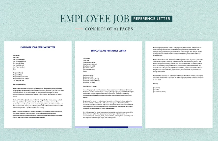 Employee Job Reference Letter