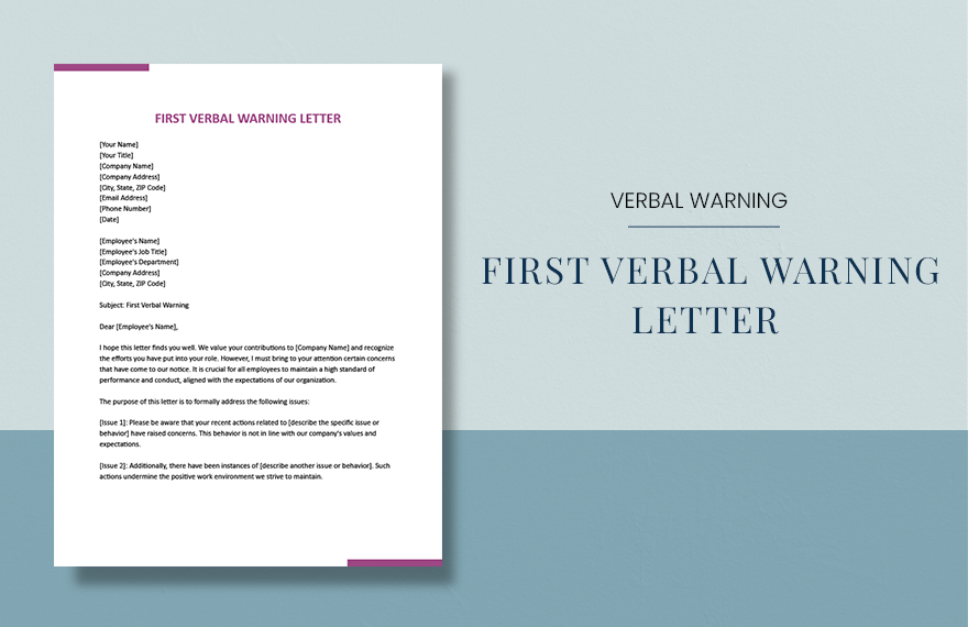 First Verbal Warning Letter