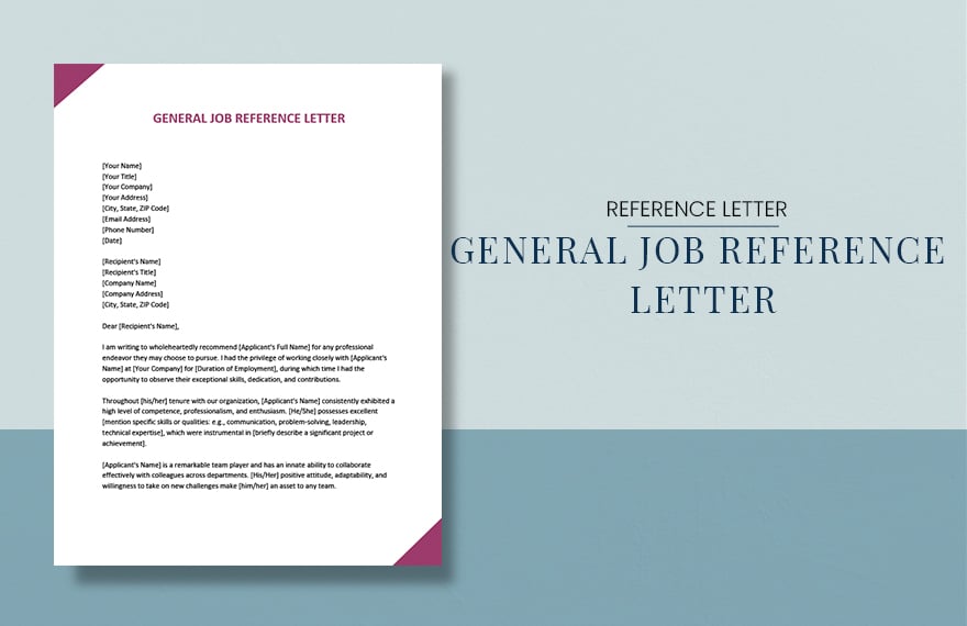 General Job Reference Letter