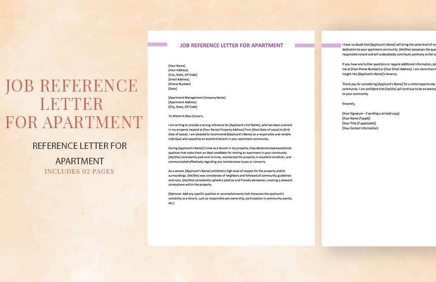 Job Reference Letter For Apartment
