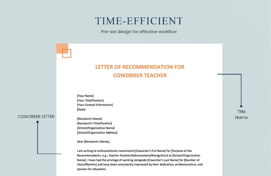 Letter Of Recommendation For Coworker Teacher