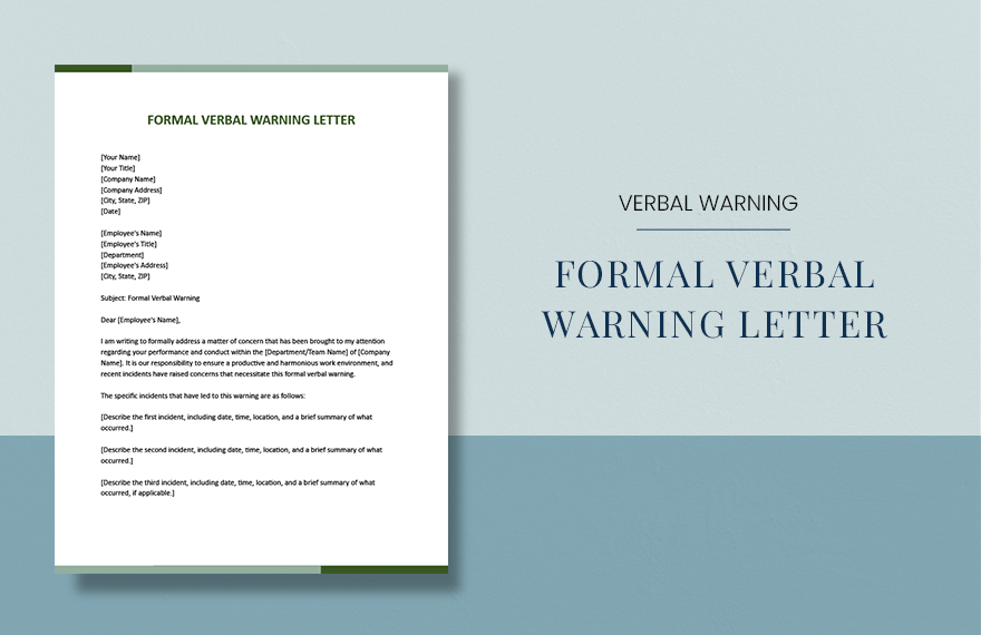 Free Formal Verbal Warning Letter Download In Word Google Docs Apple Pages Template Net