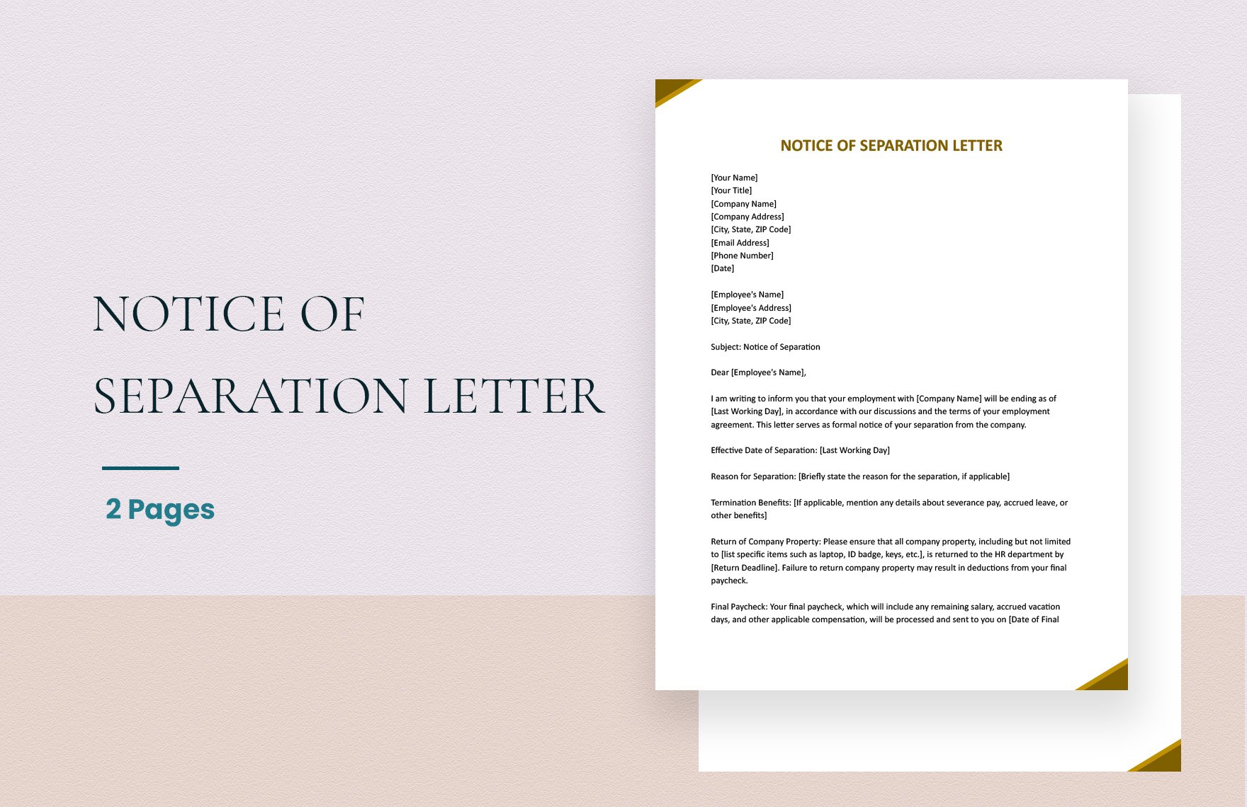 Notice Of Separation Letter