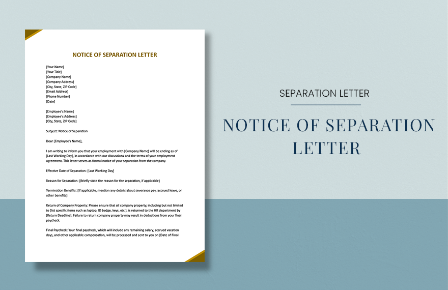 Free Separation of Employment Letter - Download in Word, Google Docs ...