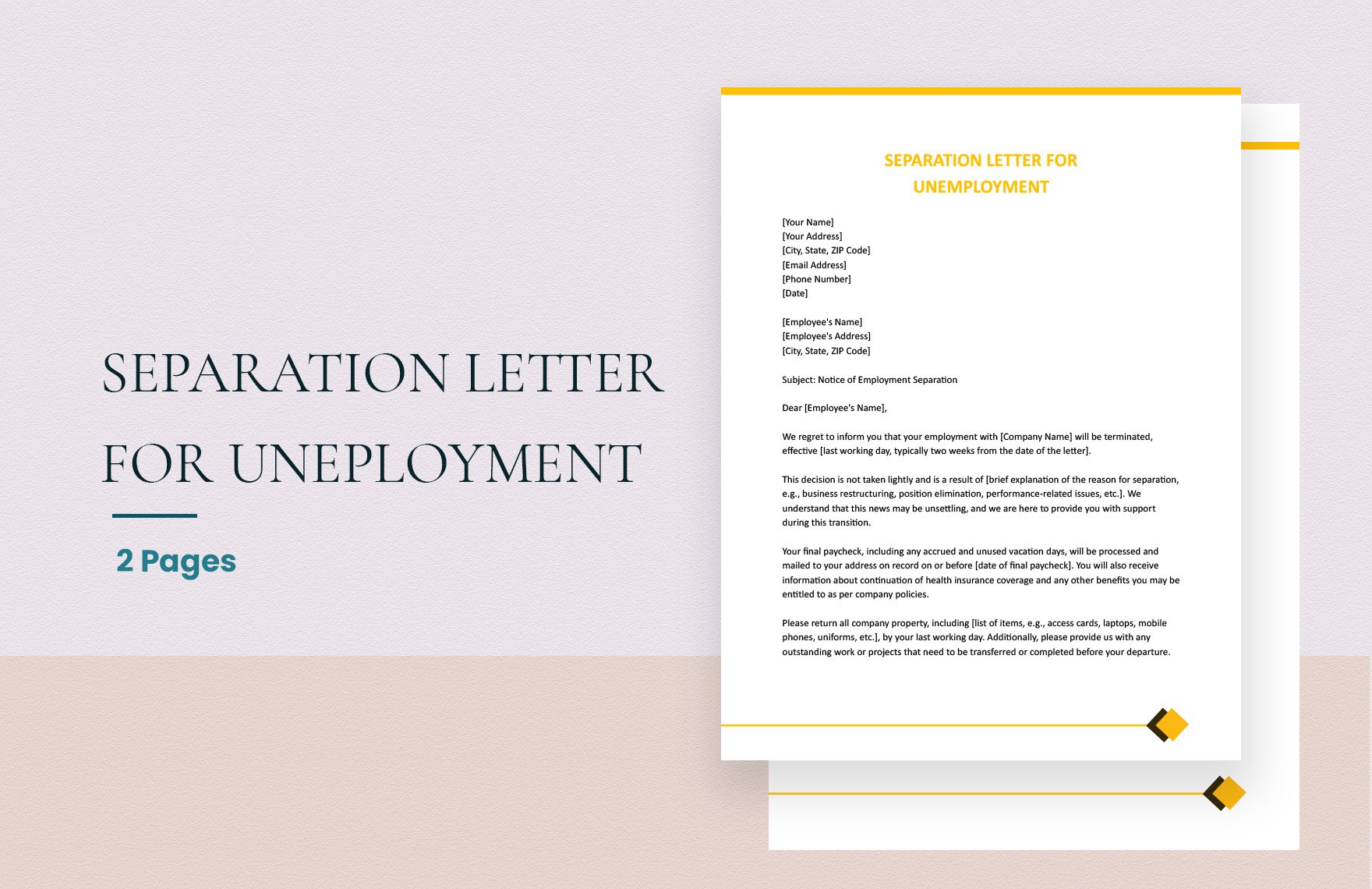Free Separation Letter For Unemployment