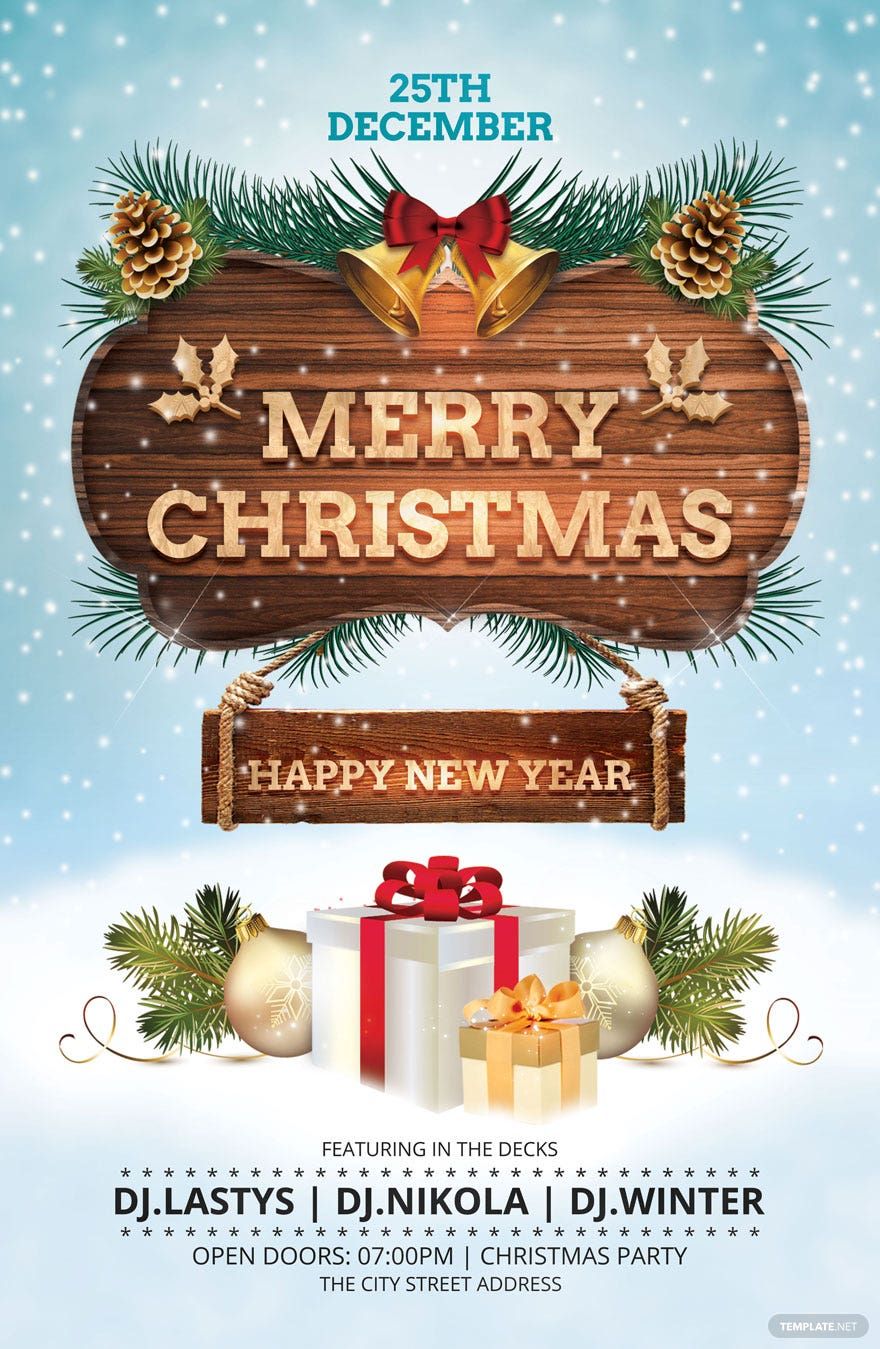 Christmas and New Year Poster Template