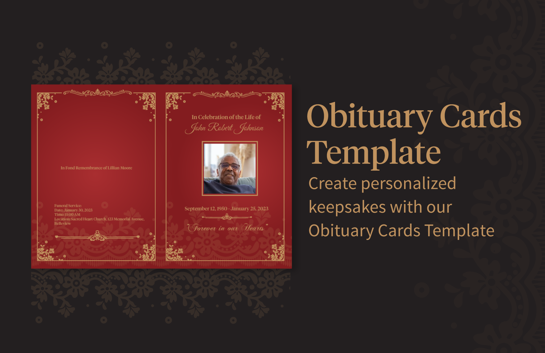 Obituary Cards Template
