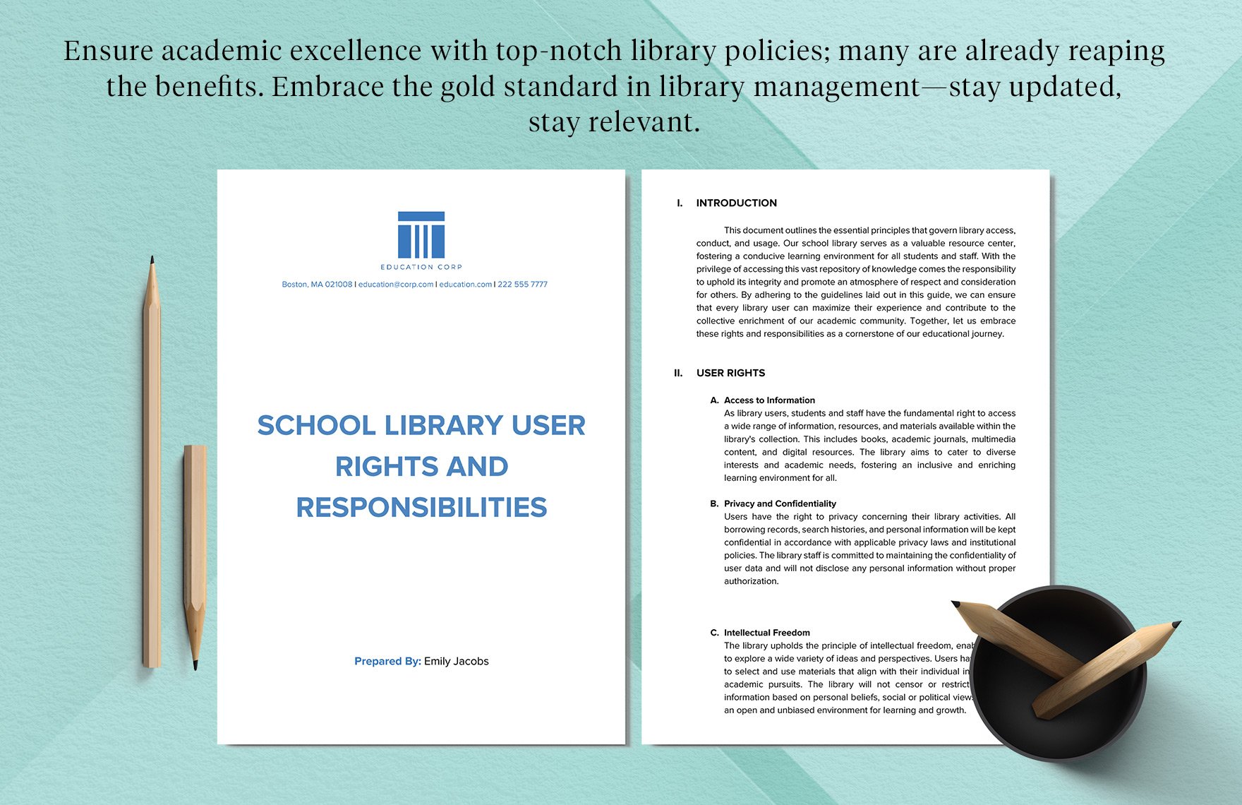 School Library User Rights and Responsibilities Template