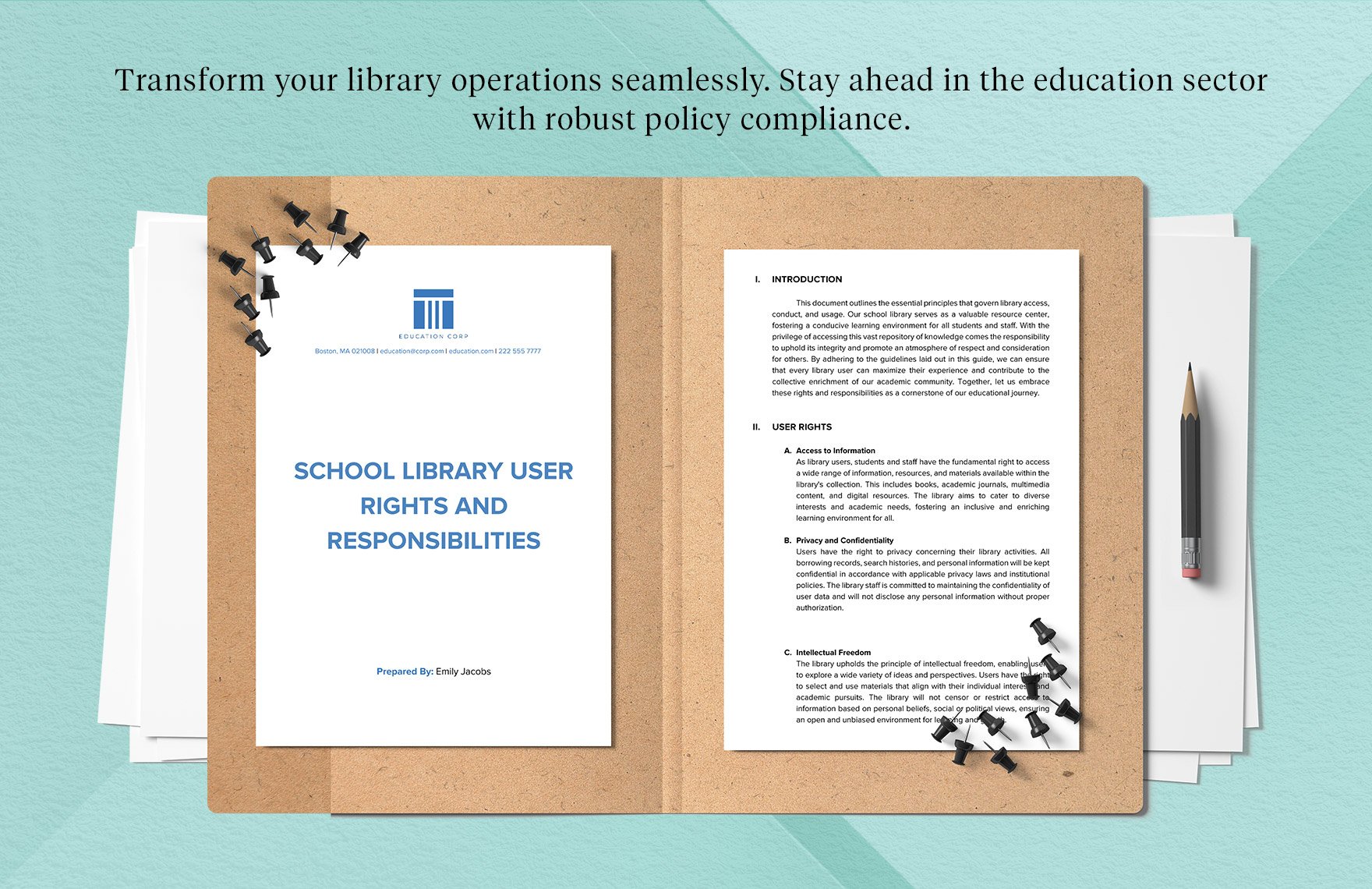School Library User Rights and Responsibilities Template