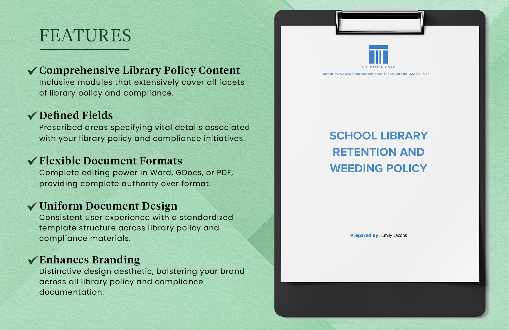 School Library Retention and Weeding Policy Template