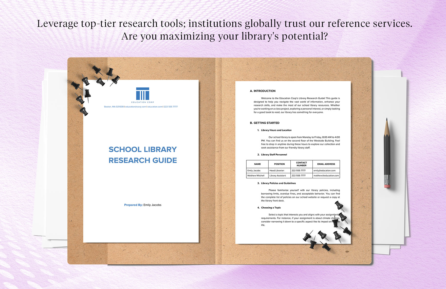 School Library Research Guide Template