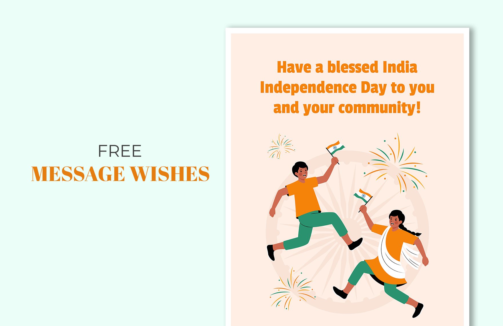 India Independence Day Message Wishes Template