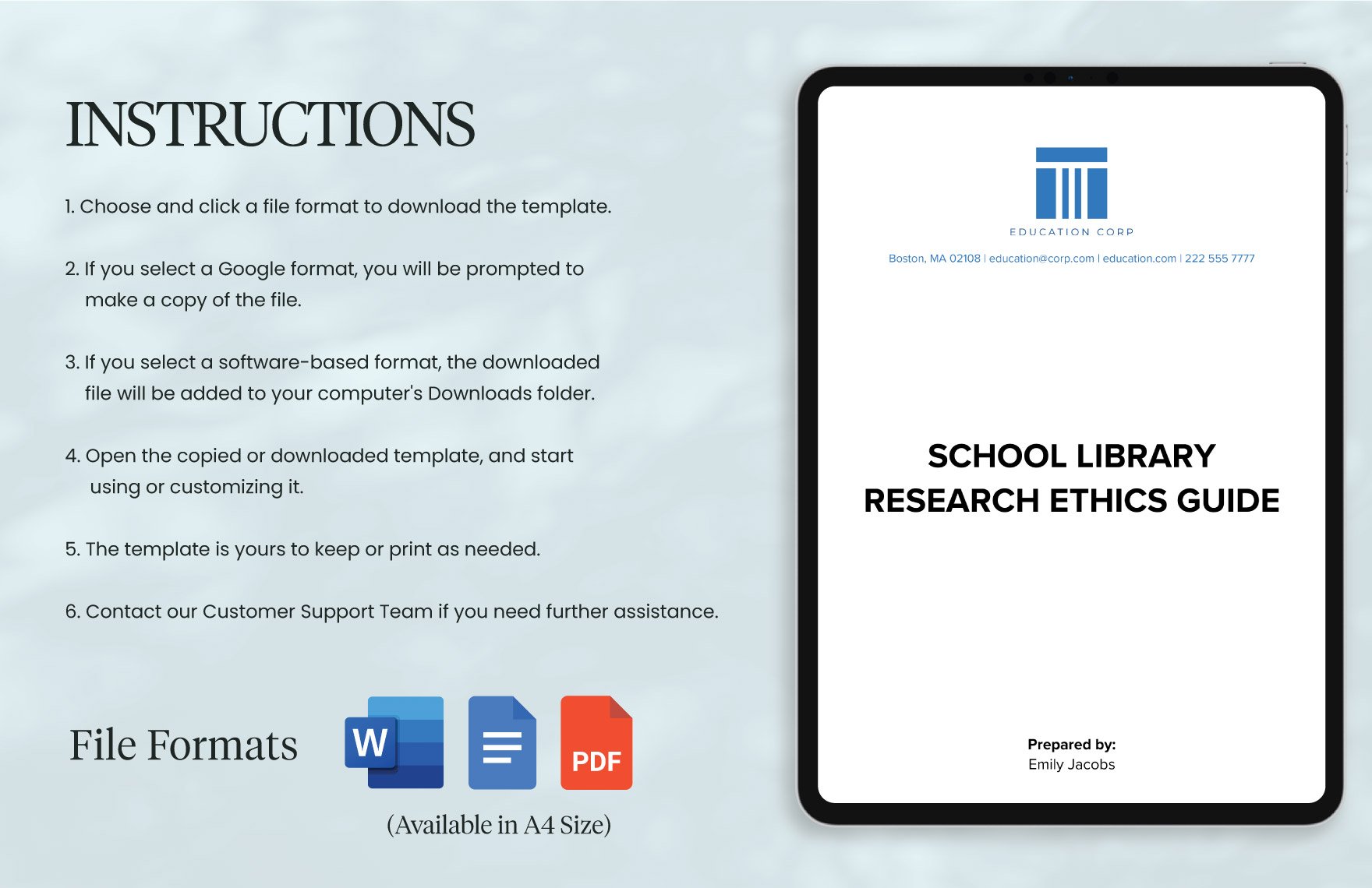 School Library Research Ethics Guide Template