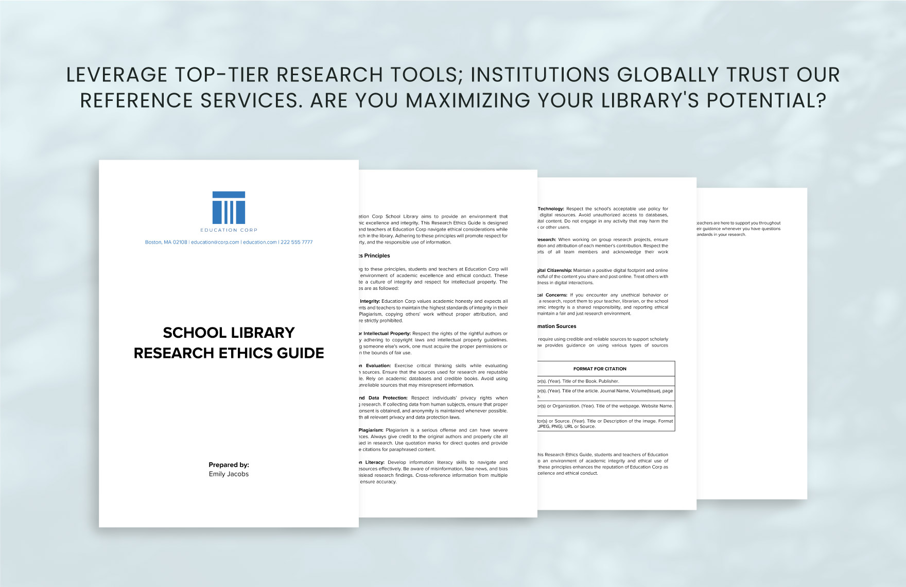 School Library Research Ethics Guide Template