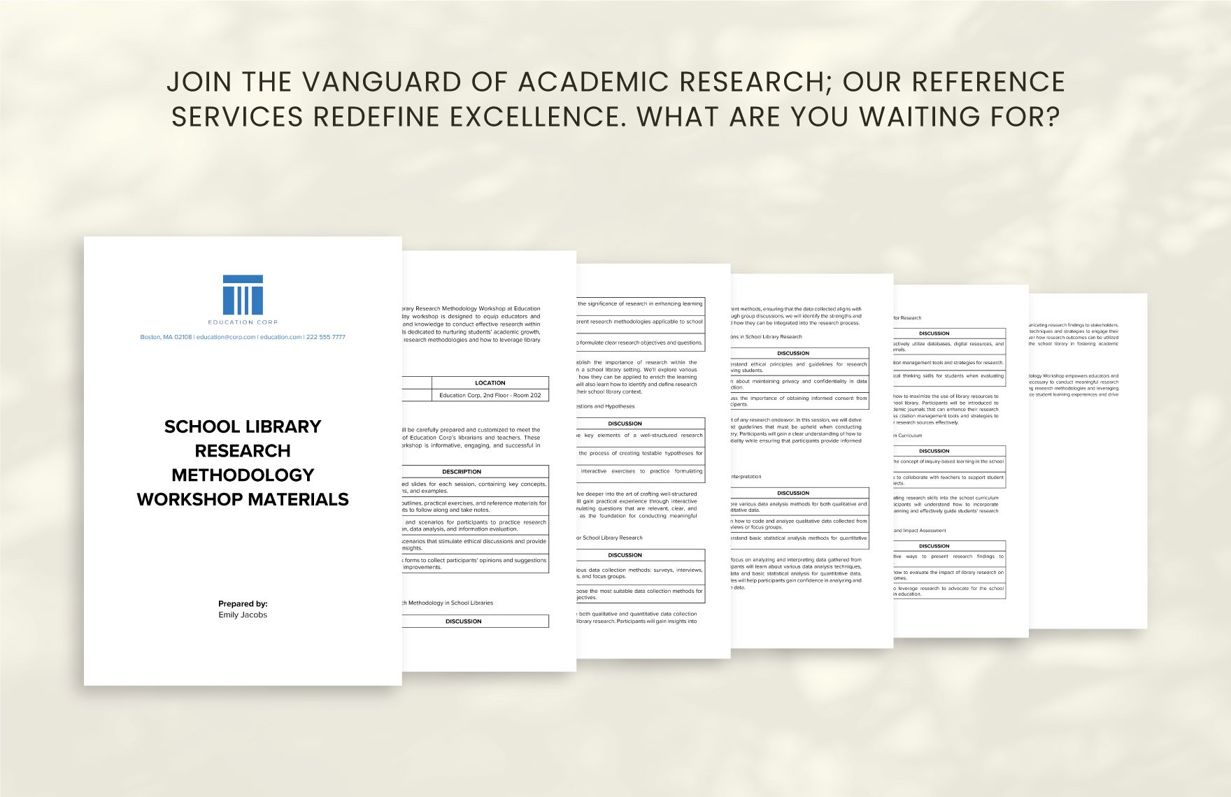 School Library Research Methodology Workshop Materials Template