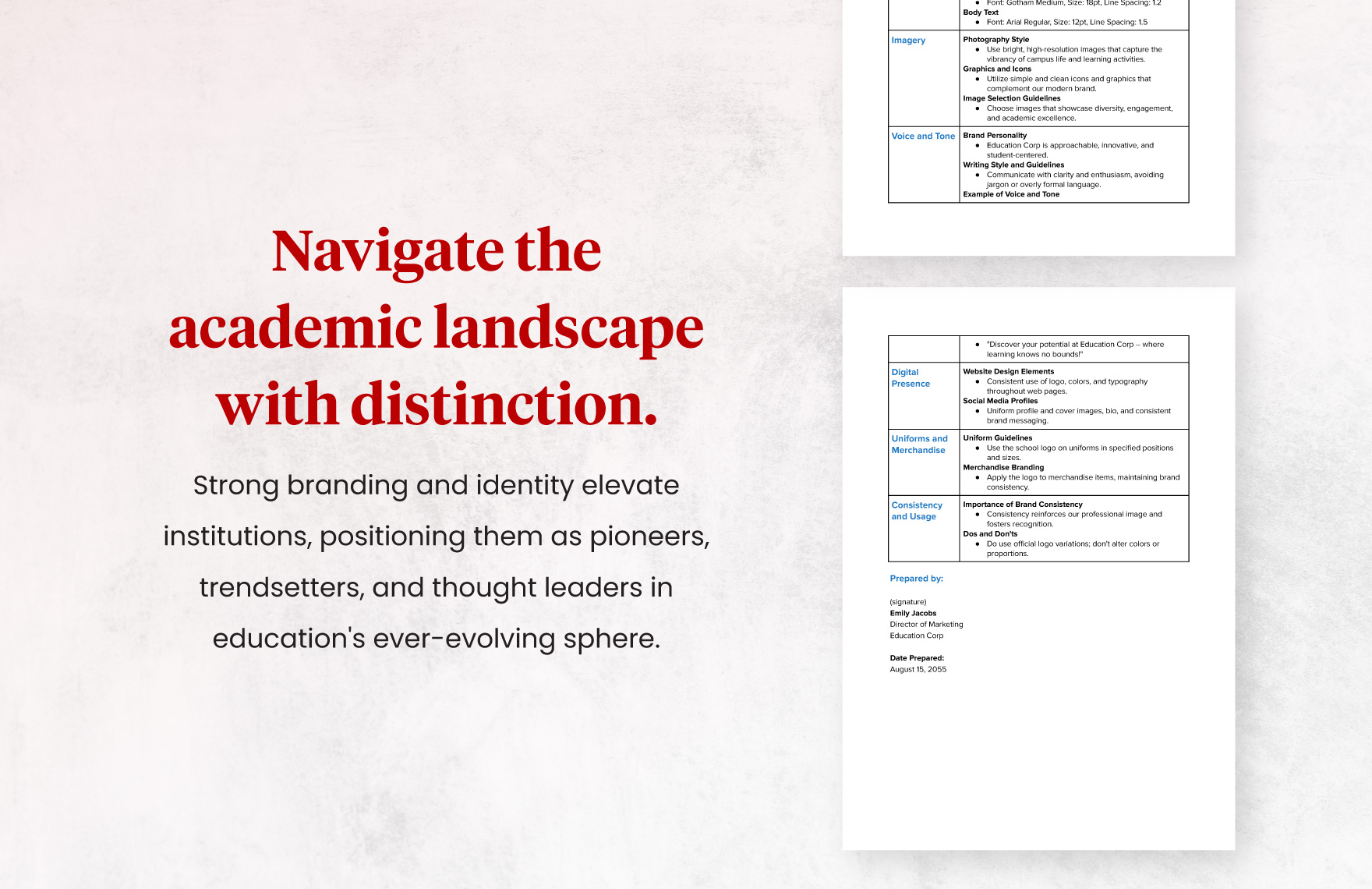 School Brand Style Guide Template