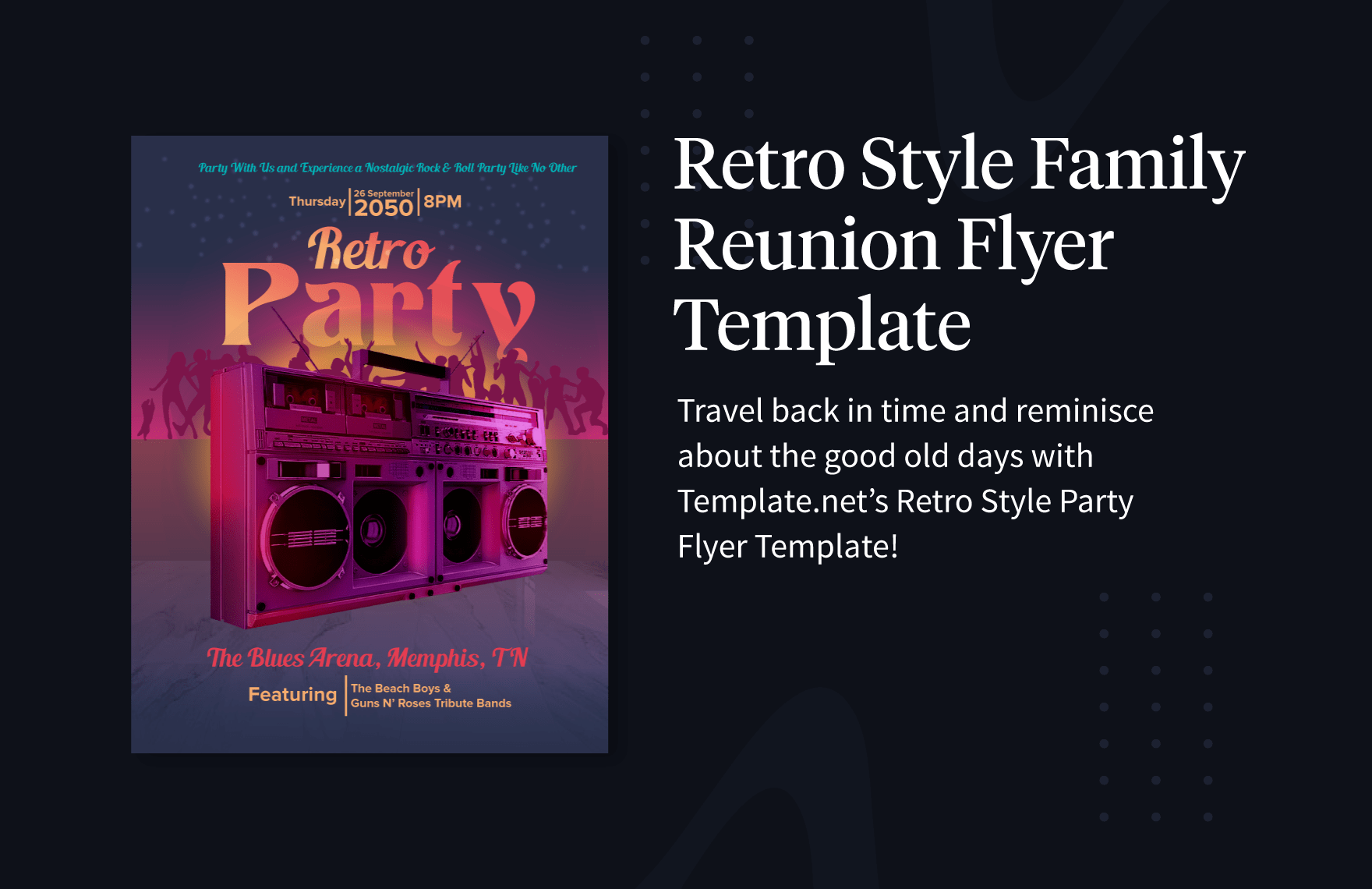 Retro Style Family Reunion Flyer Template