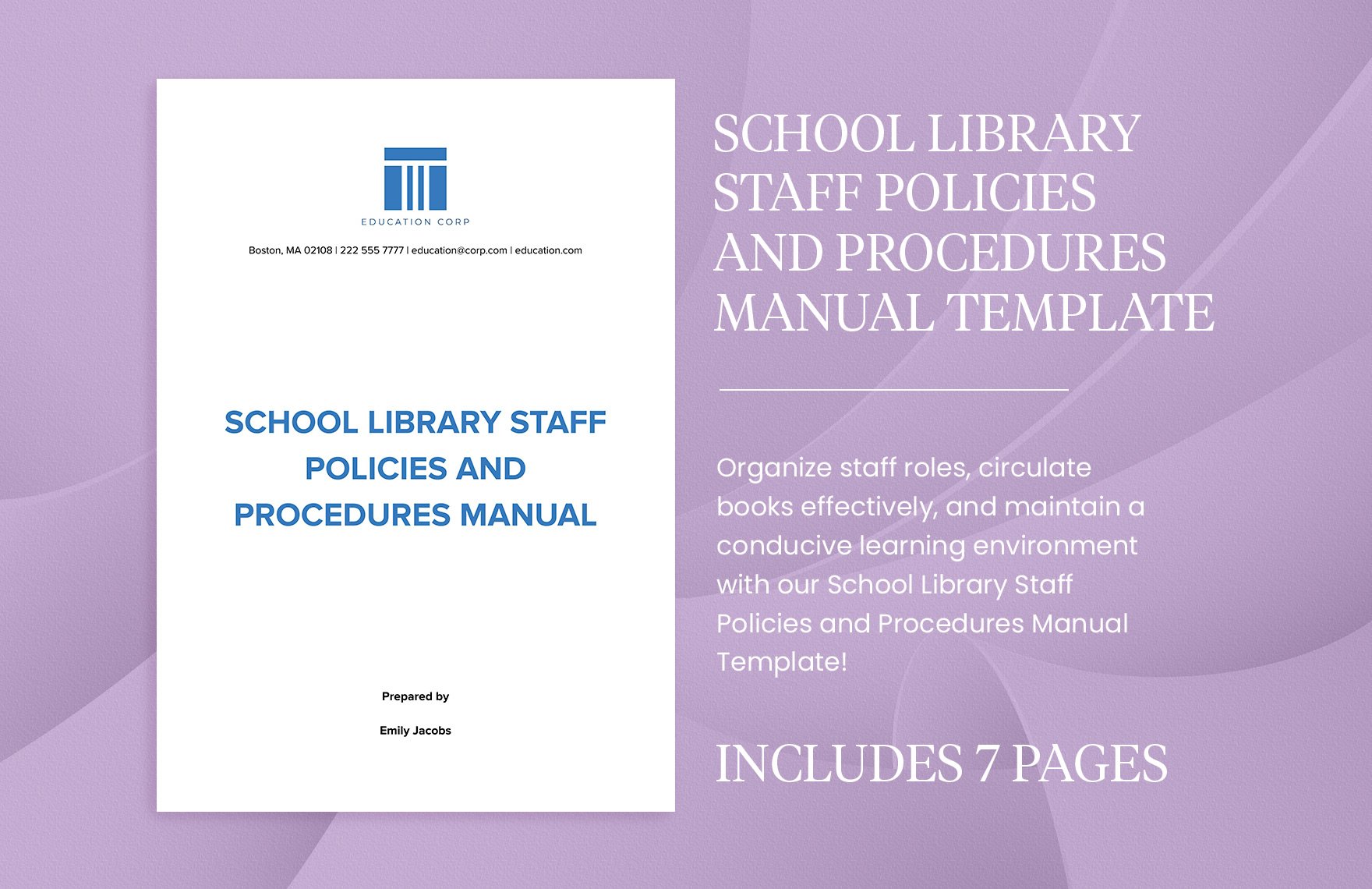 School Library Staff Policies and Procedures Manual Template