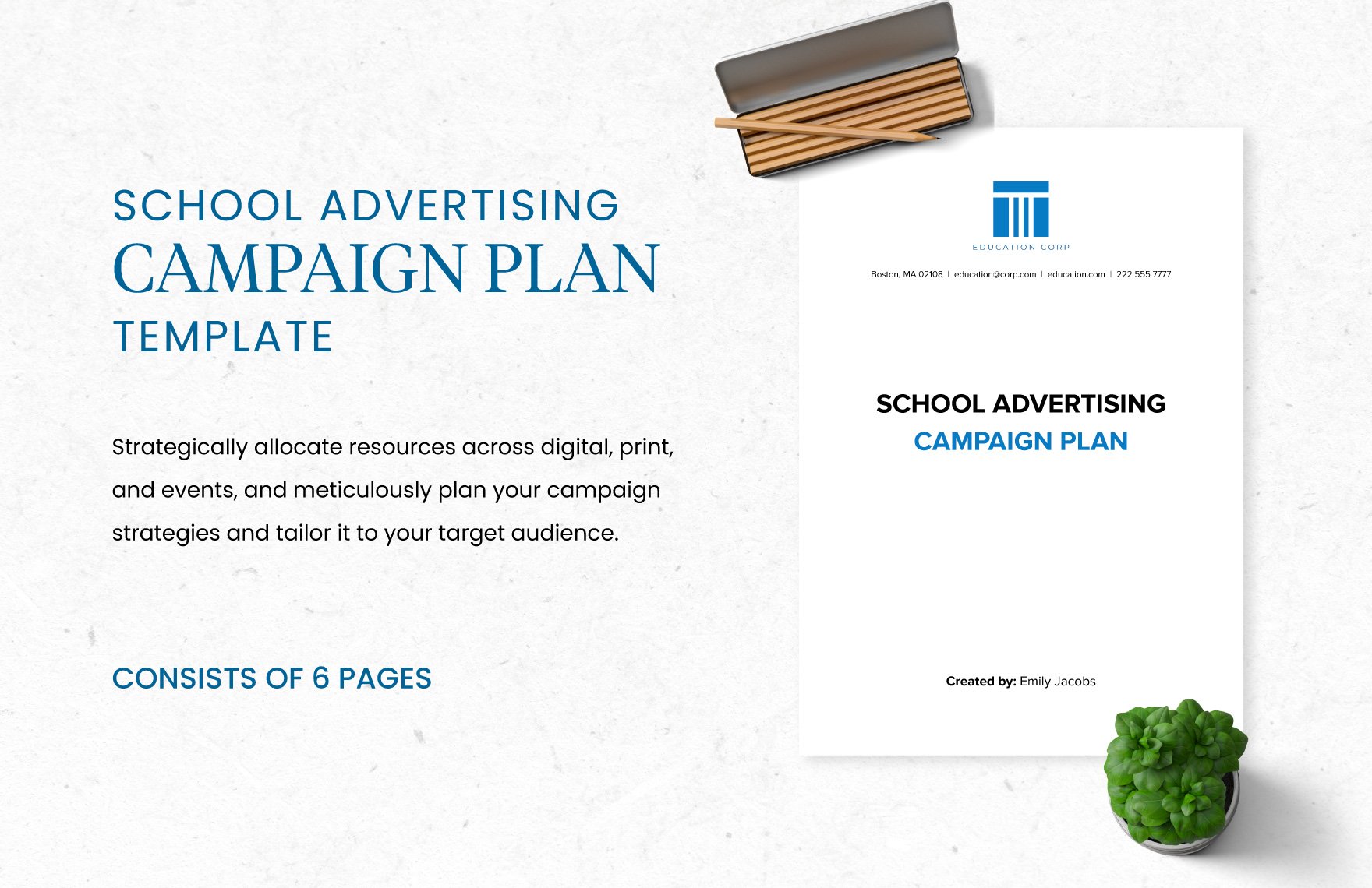 School Advertising Campaign Plan Template