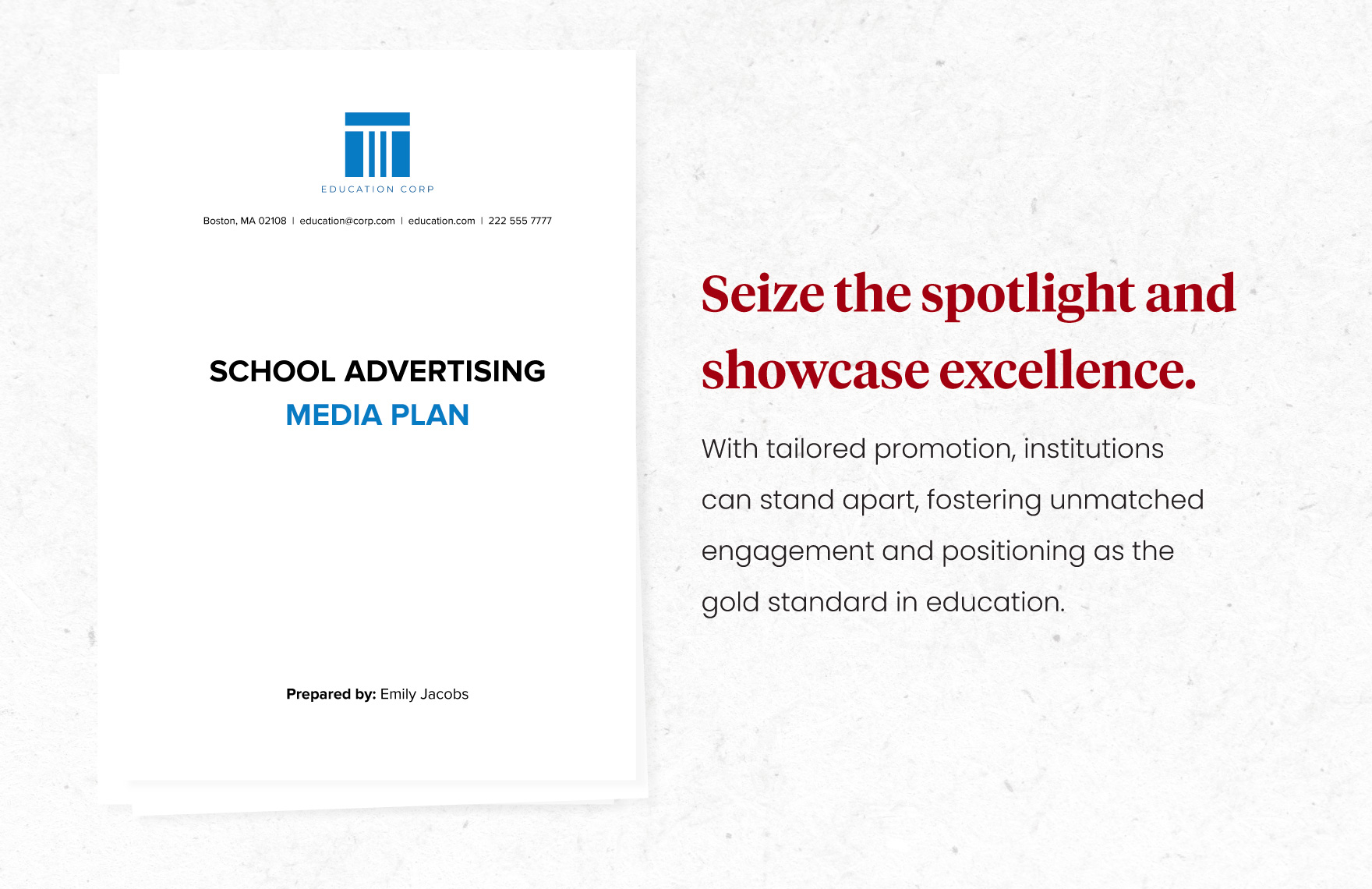 School Advertising Media Plan Template