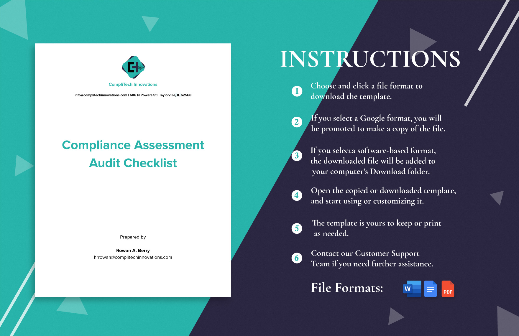 Audit Checklist for Assessing Compliance