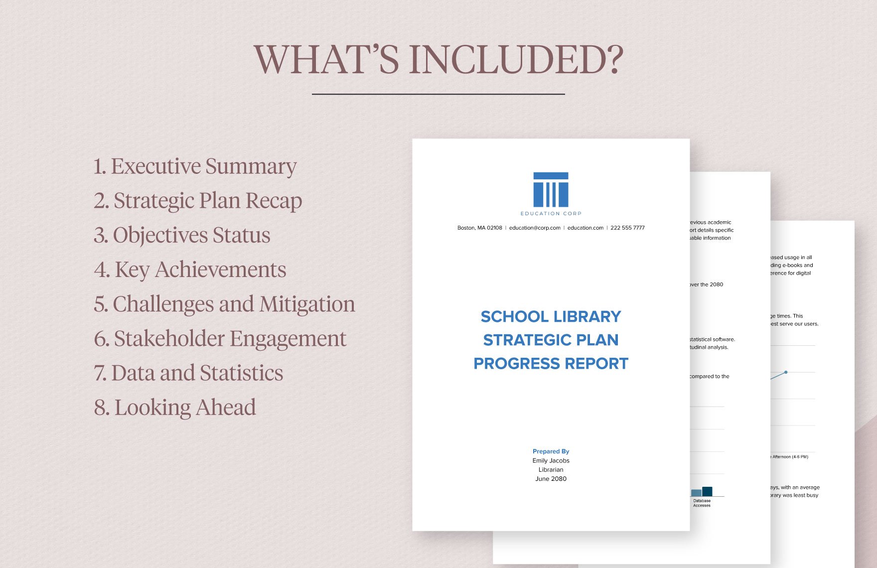 School Library Strategic Plan Progress Report Template