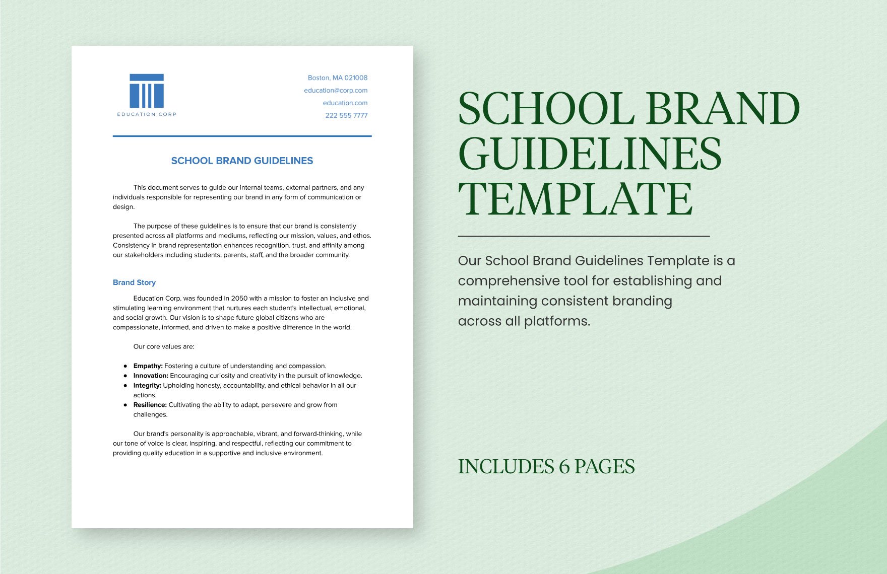 School Brand Guidelines Template