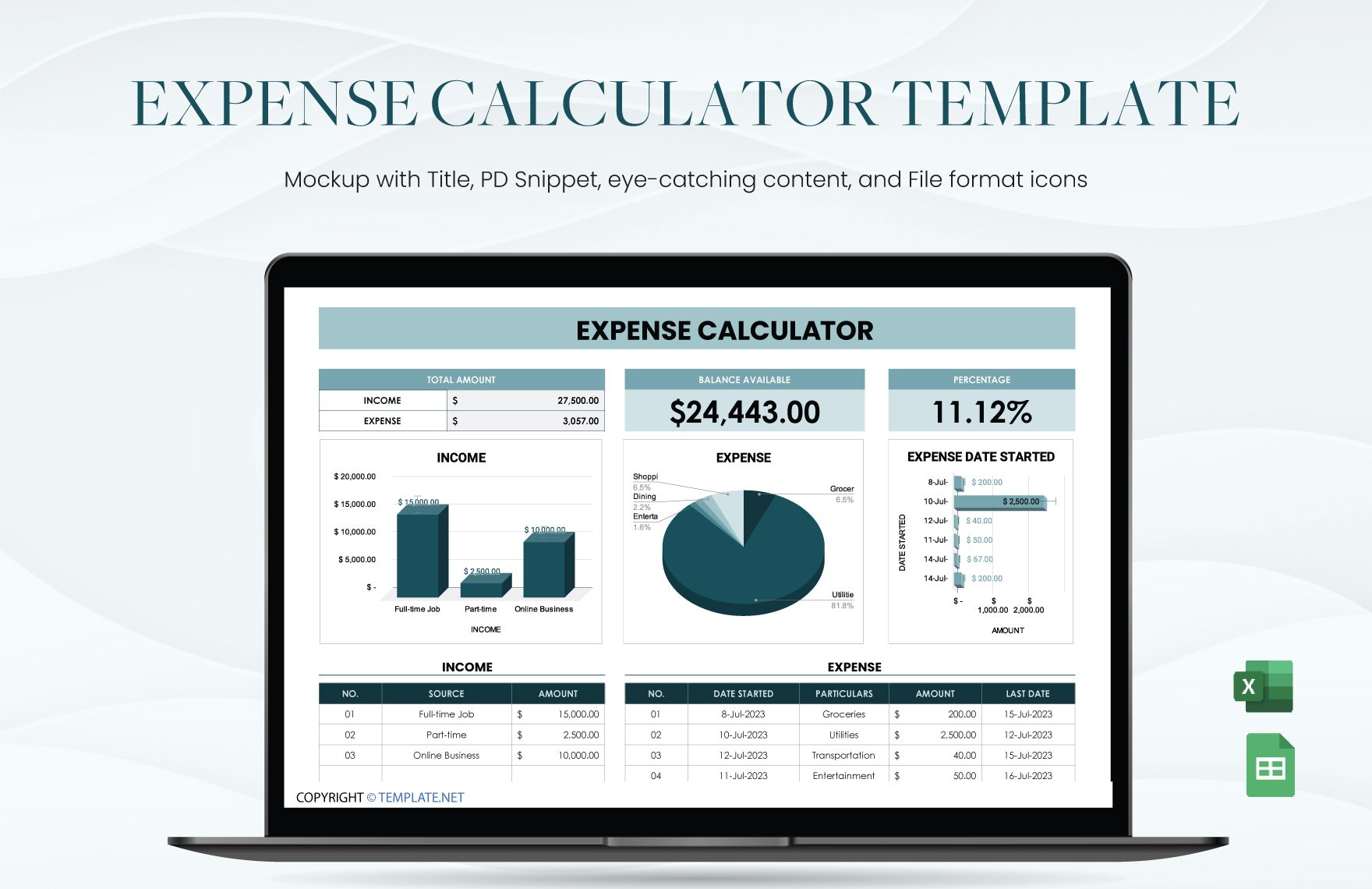 Expenses Calculator Template