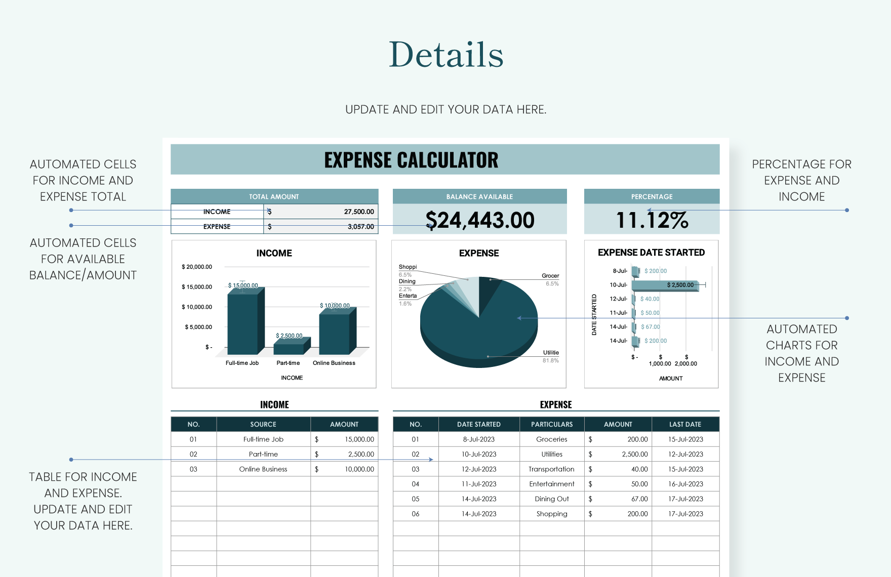 Expenses Calculator Template Download in Excel Google Sheets