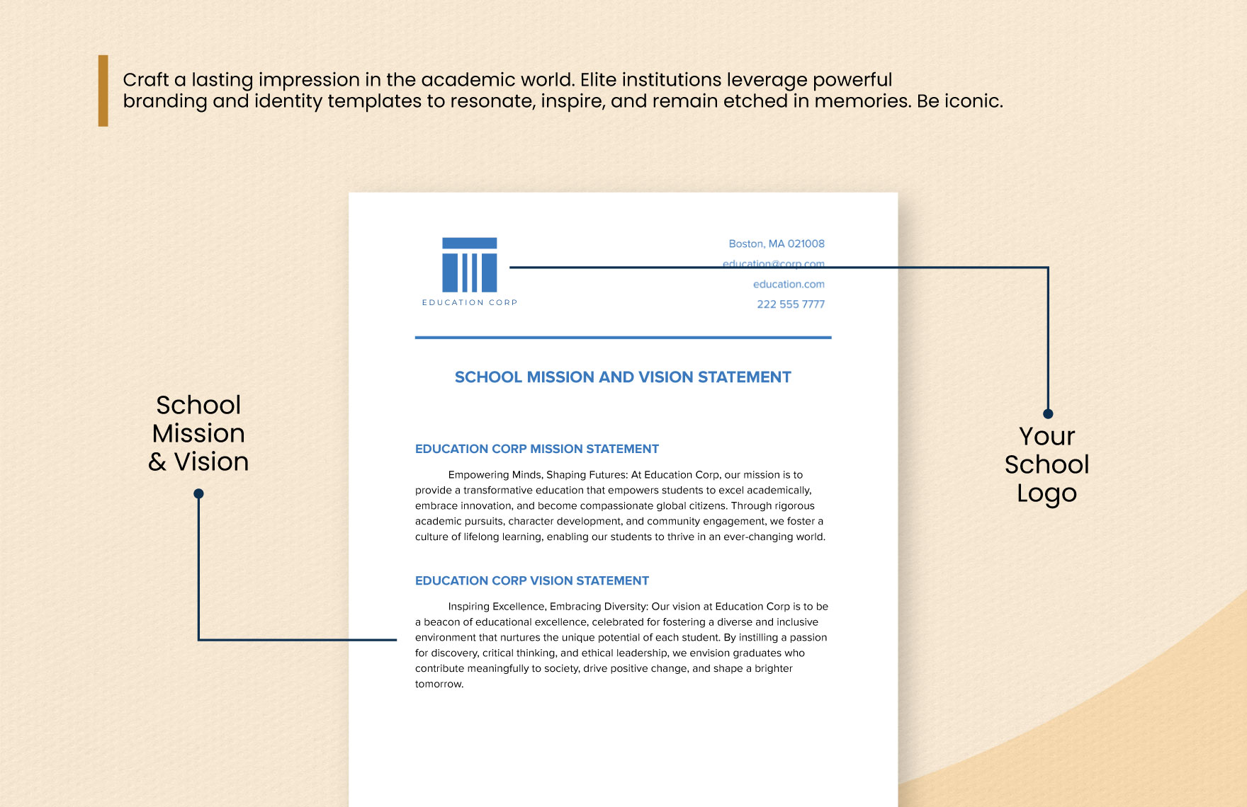 School Mission and Vision Statement Template