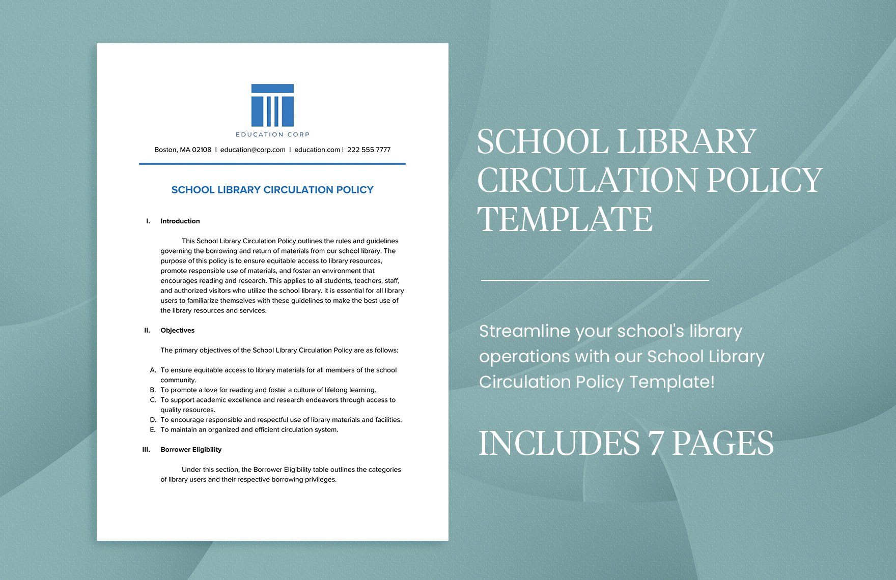 School Library Circulation Policy Template