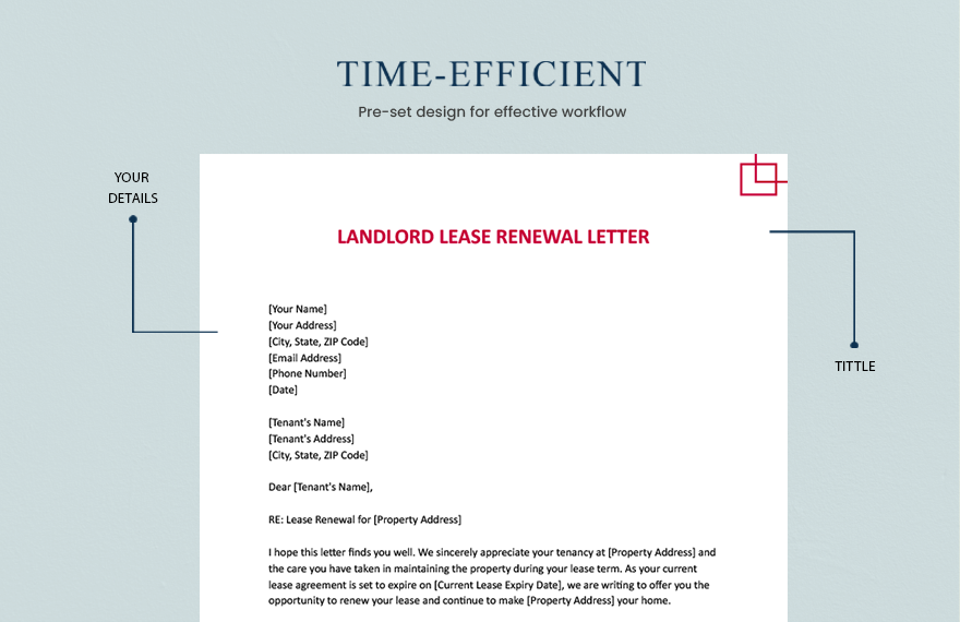 Landlord Lease Renewal Letter