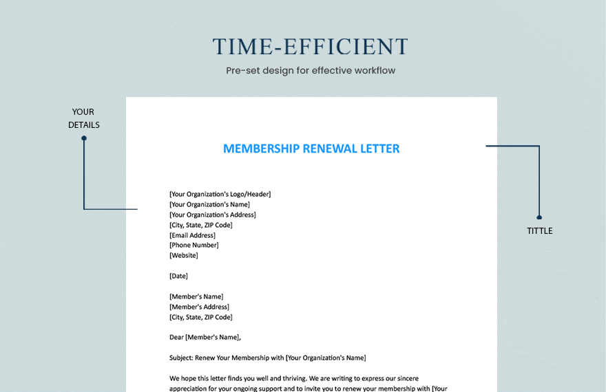 Membership Renewal Letter