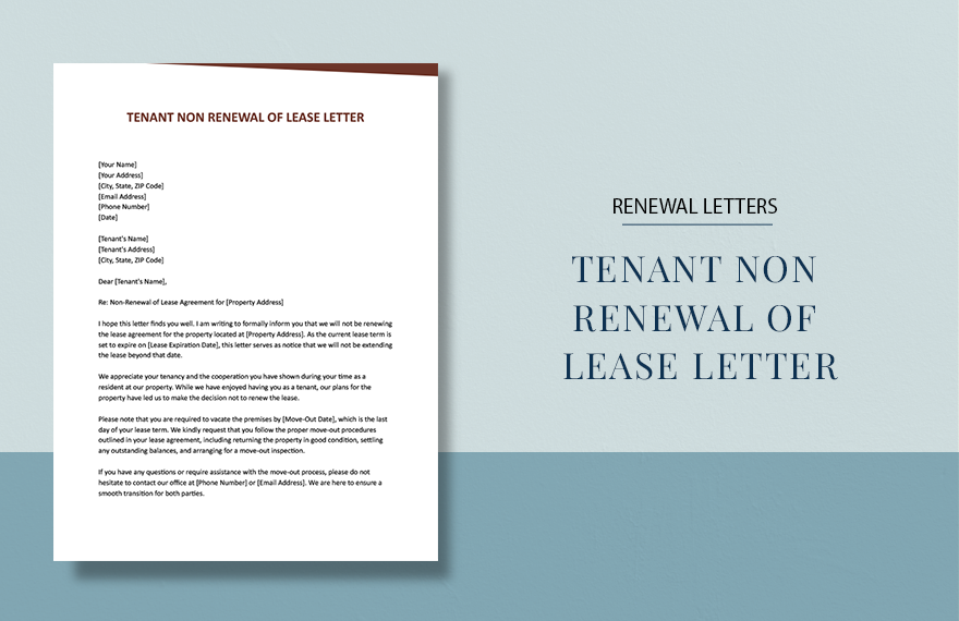 Tenant Non Renewal Of Lease Letter In Word Google Docs Pages
