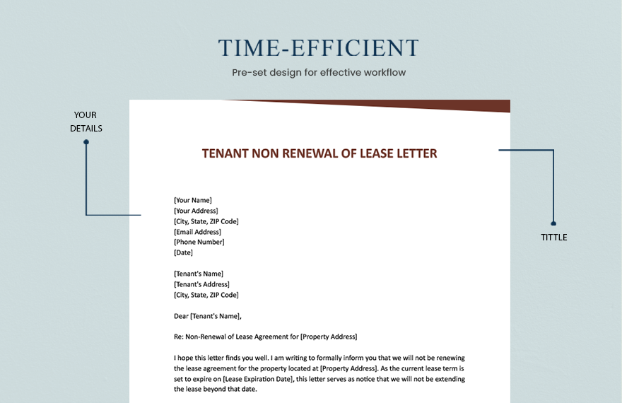 Tenant Non Renewal Of Lease Letter