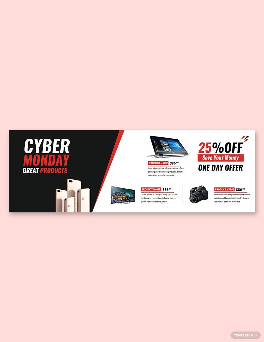 Cyber Monday Twitter Cover Template