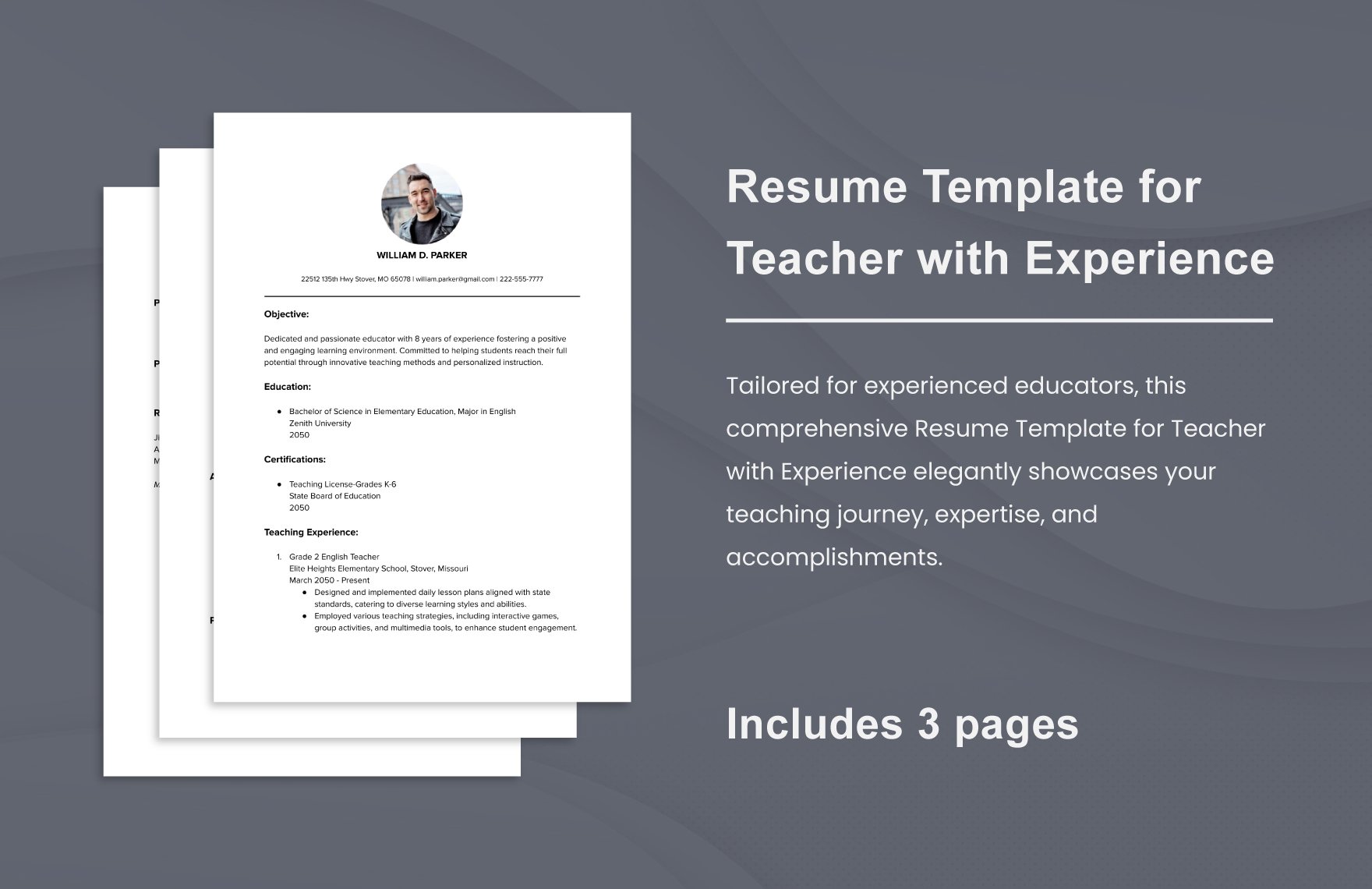Resume Template for Teacher with Experience