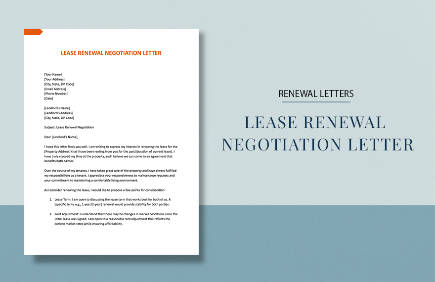 Lease Renewal Negotiation Letter