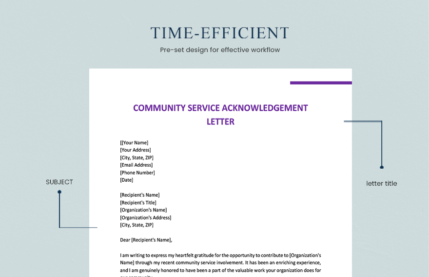 Community Service Acknowledgement Letter