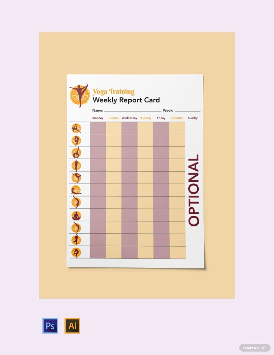 Training Report Card Template