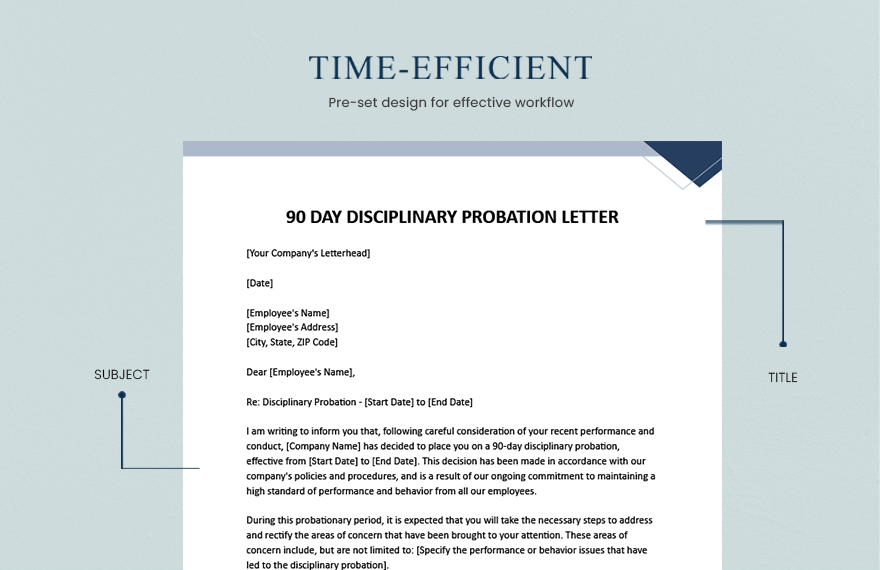 90 Day Disciplinary Probation Letter