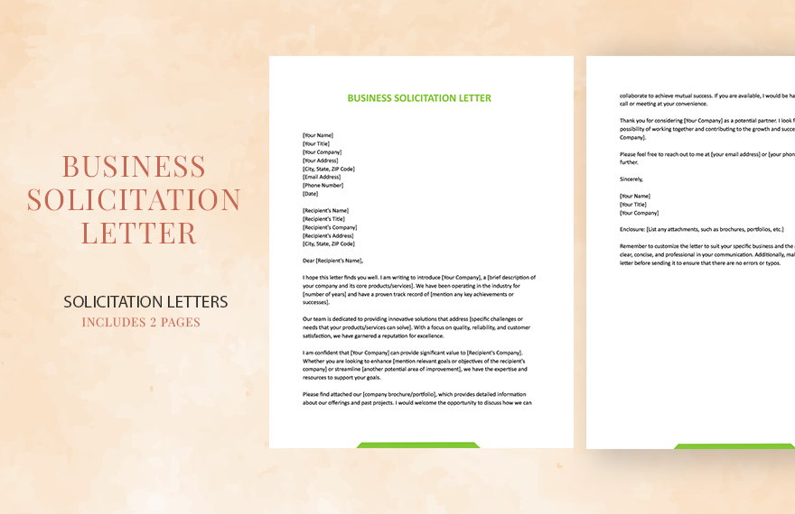Business Solicitation Letter in Word, Google Docs, Apple Pages