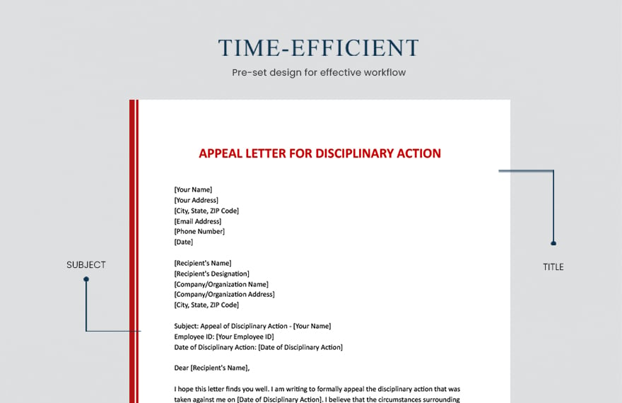 Appeal Letter For Disciplinary Action