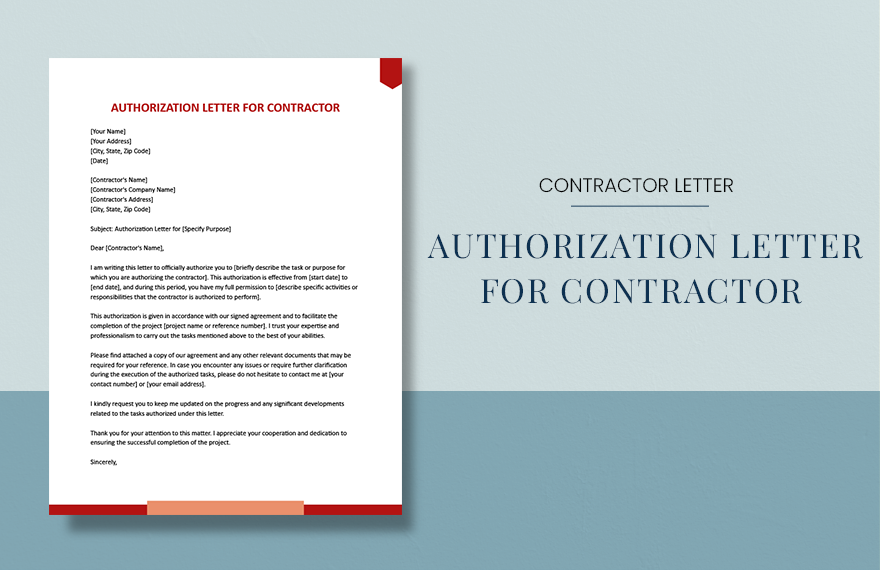 Free Authorization Letter For Contractor - Download in Word, Google ...